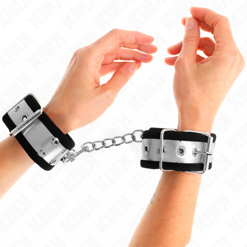 Sleek Black & Silver Wrist Restraints
