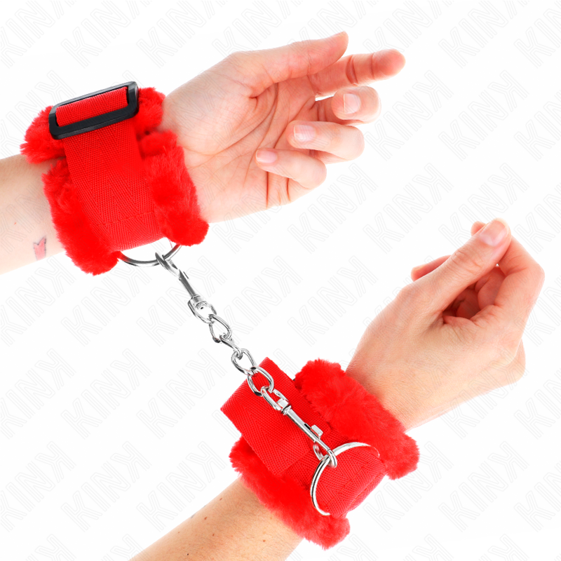 Plush Lined Red Wrist Restraints