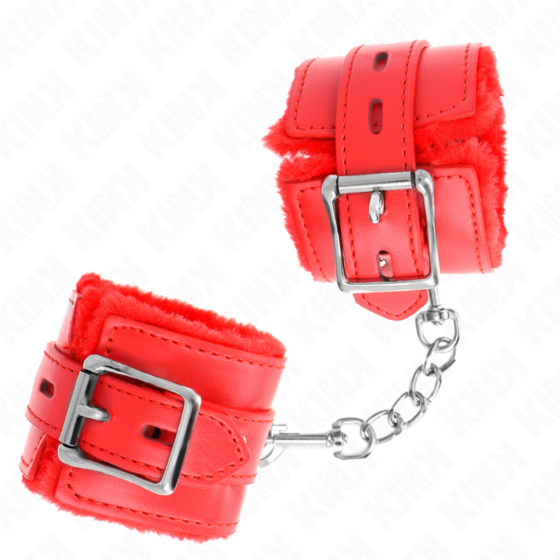 Red Fur Lined Adjustable Wrist Restraints
