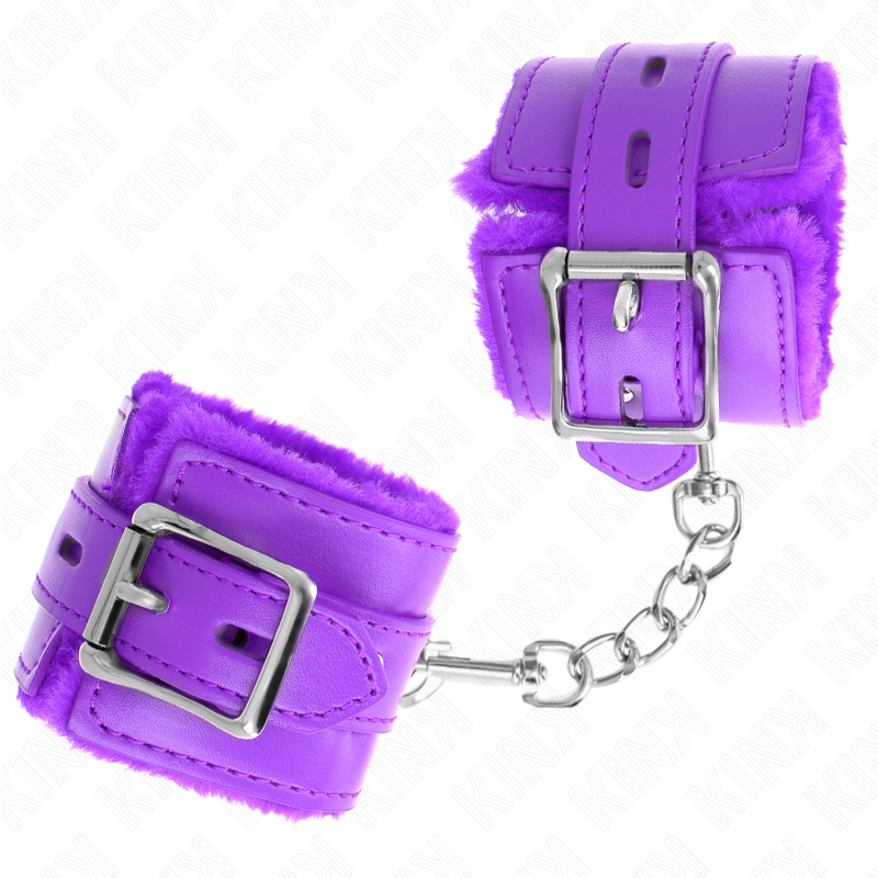 Fur Lined Adjustable Wrist Restraints - Purple