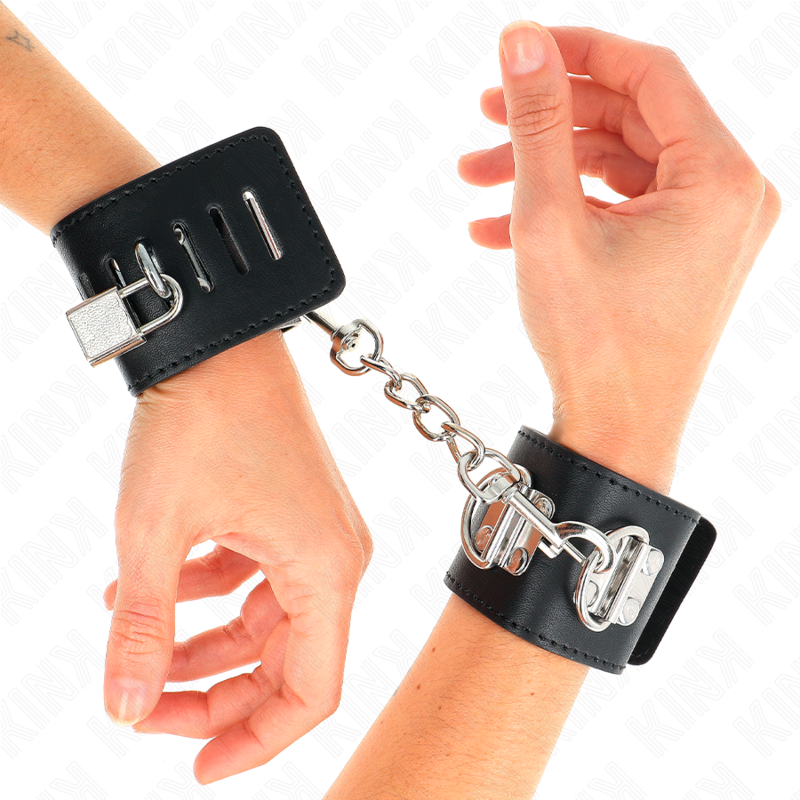 Black Wrist Restraints With Padlock