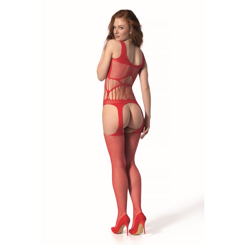 Red Lace Bodystocking - One Size