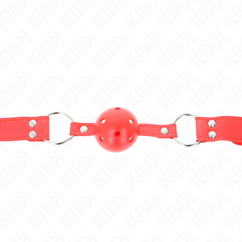 Red Hollow Hard Ball Gag 62x2cm