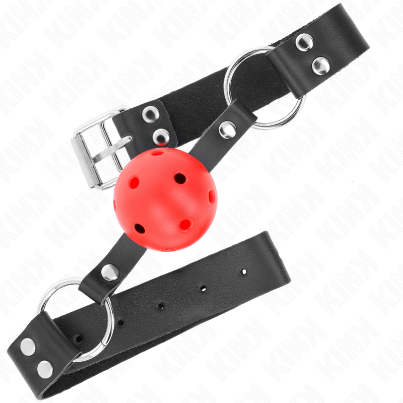 Breathable Ball Gag with Red Adjustable Strap
