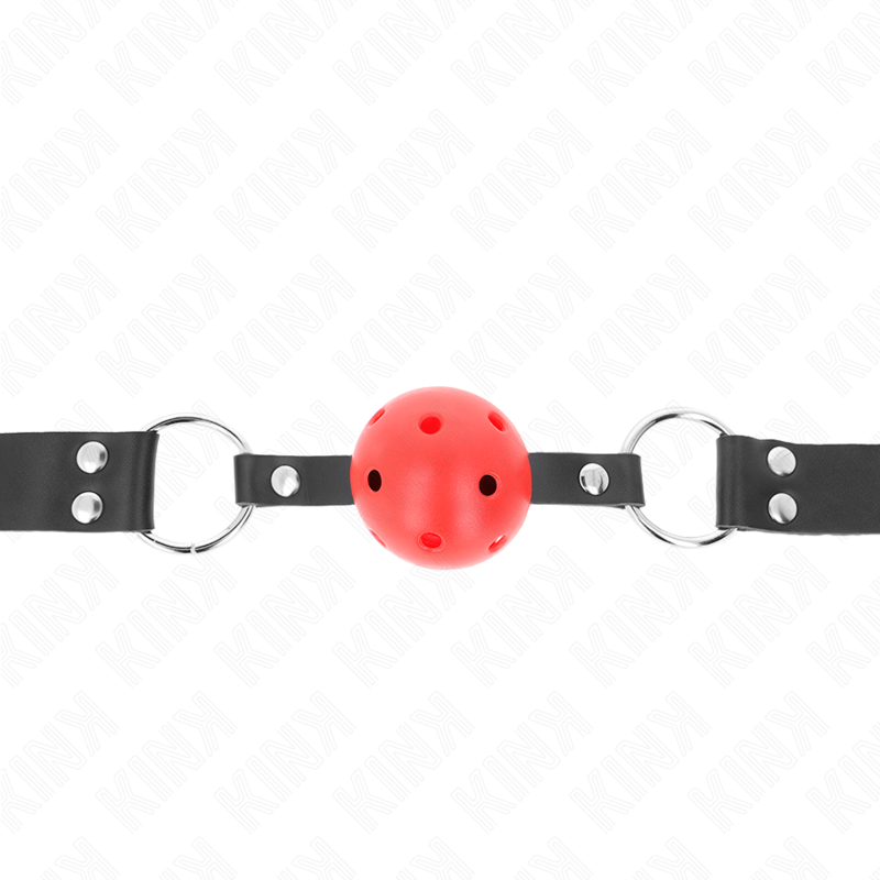 Breathable Ball Gag with Red Adjustable Strap