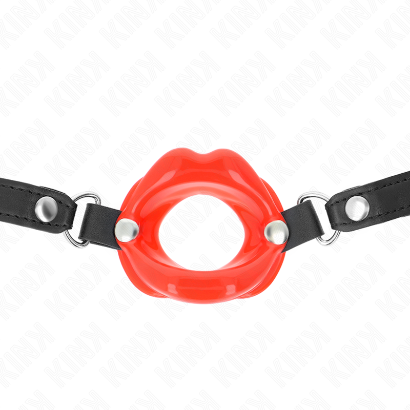 Red Adjustable Leatherette Lip Gag