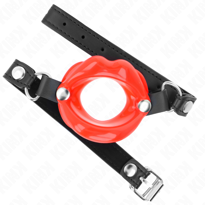 Red Adjustable Leatherette Lip Gag
