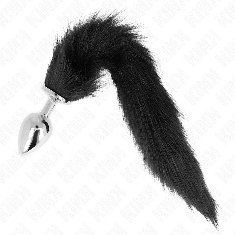 Large Black Anal Plug with Tail - Premium Bondage Accessory by Kink Mantsy Large Black Anal Plug with Tail - Premium Bondage Accessory by Kink Mantsy