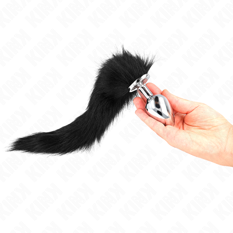 Large Black Anal Plug with Tail - Premium Bondage Accessory by Kink Mantsy Large Black Anal Plug with Tail - Premium Bondage Accessory by Kink Mantsy