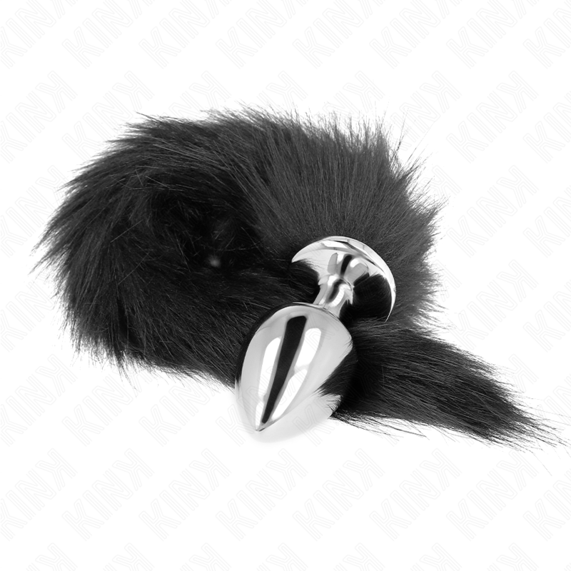 Plug Anal Negro Grande con Cola