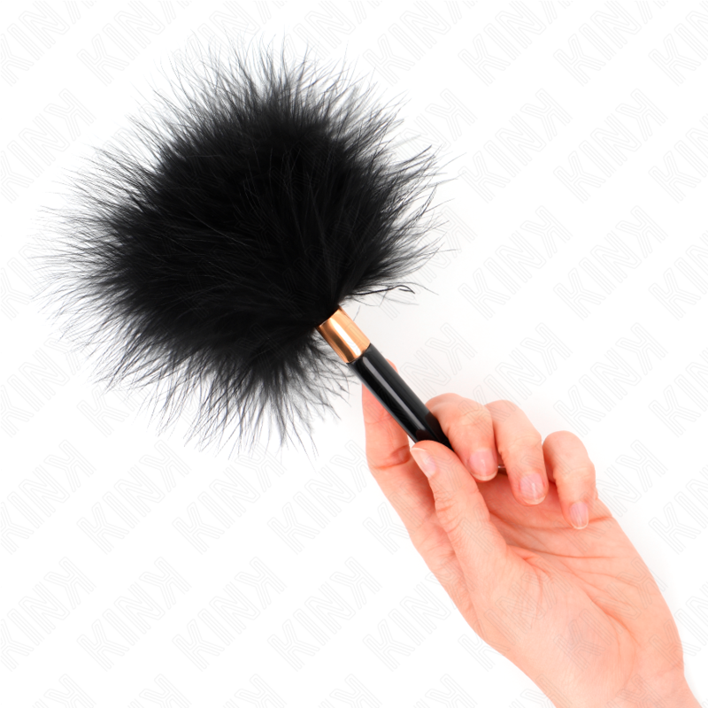 Black Gold Metal Tickle Feathers 18cm