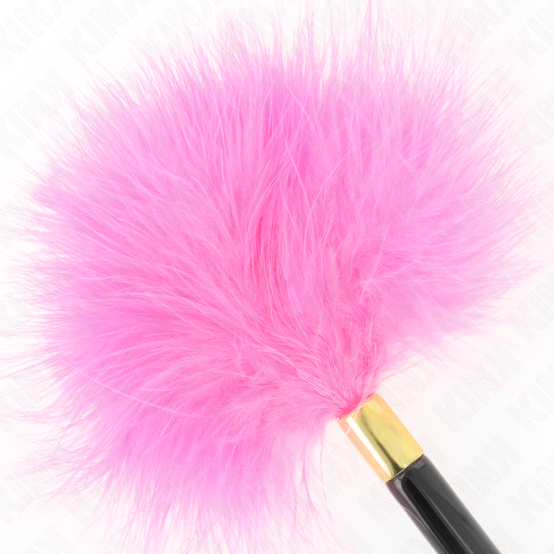 Fuchsia Gold Metal Tickle Feathers