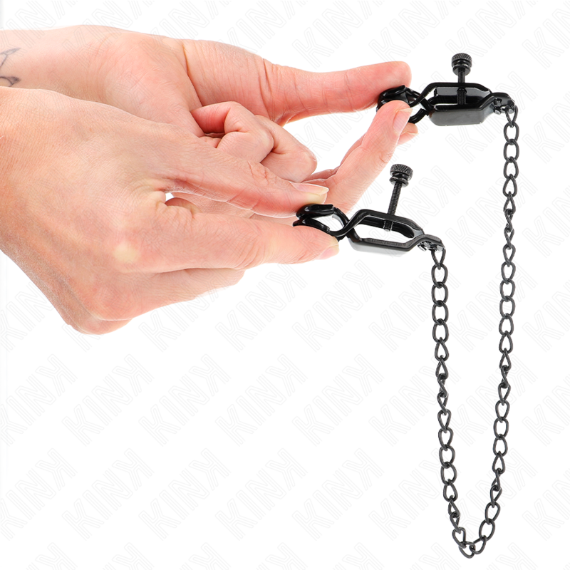 Black Flat Chain Nipple Clamps 30cm
