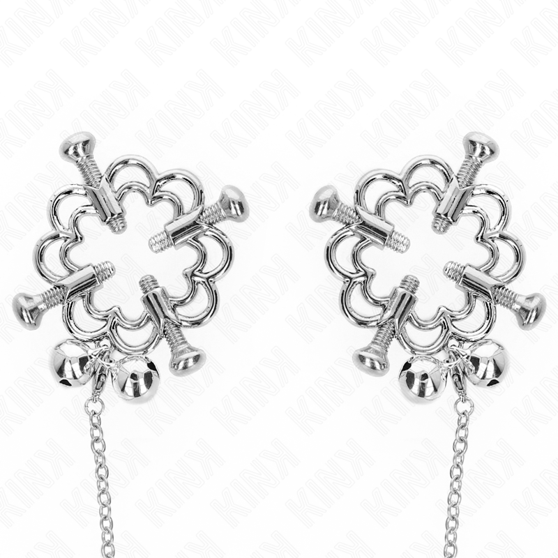 Elegant Metal Flower Nipple Clamps Chain