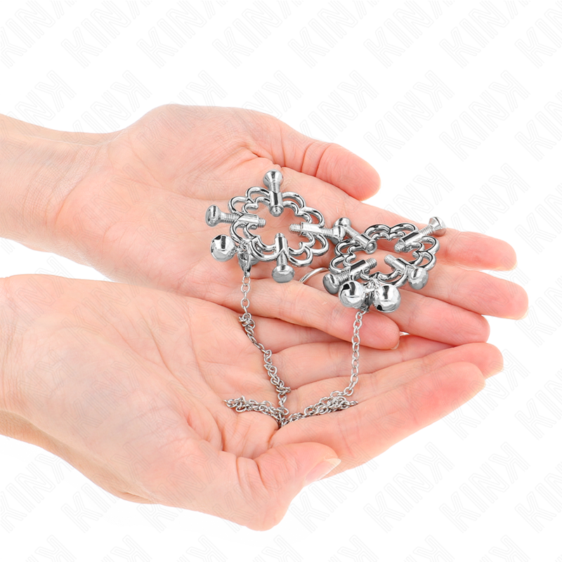 Elegant Metal Flower Nipple Clamps Chain