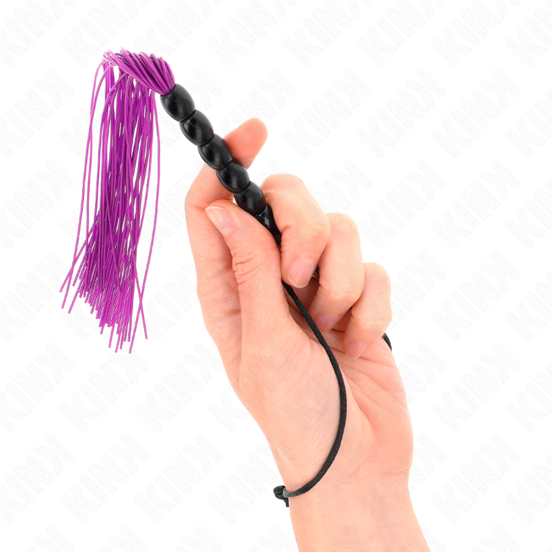 Látigo Mini de Silicona con Cuentas Moradas (26cm)