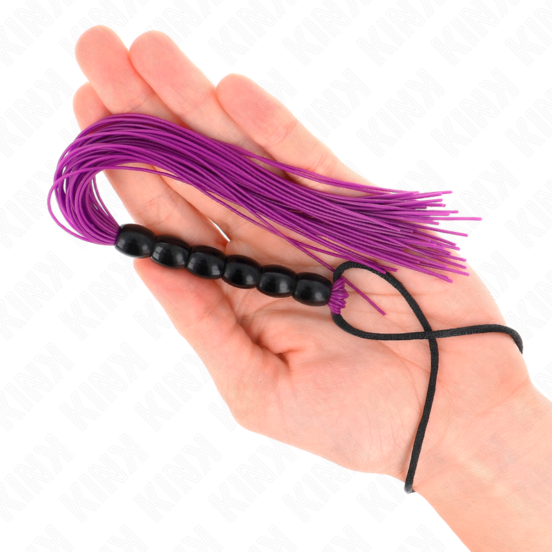 Látigo Mini de Silicona con Cuentas Moradas (26cm)