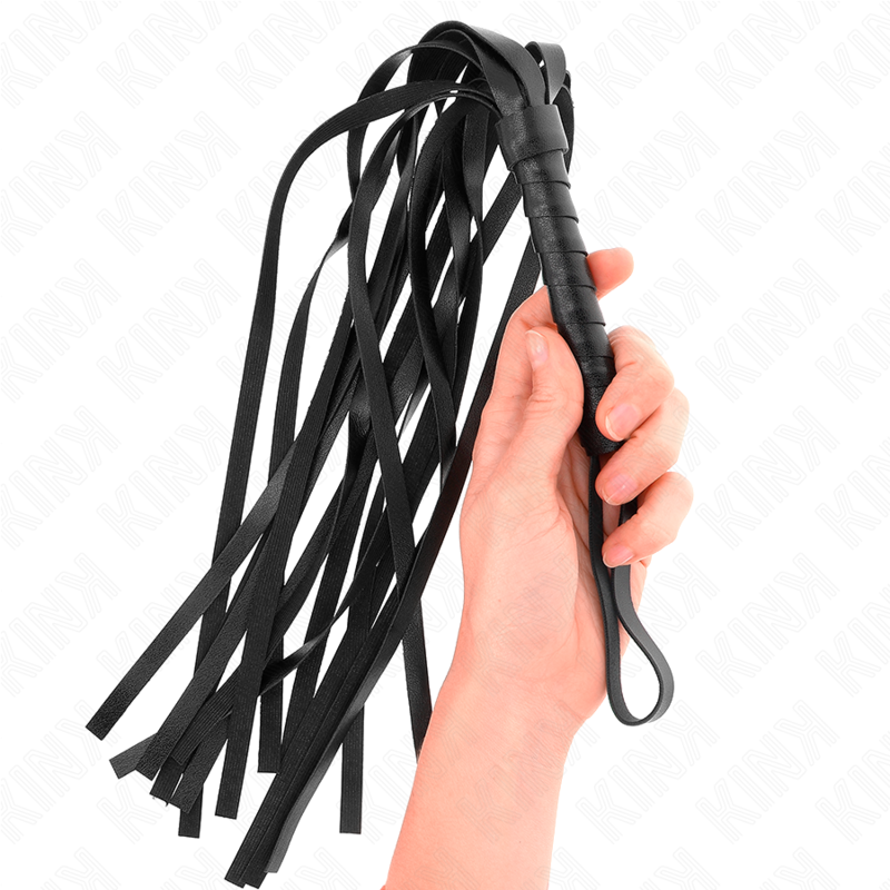 Sleek Black BDSM Whip - 45cm Length