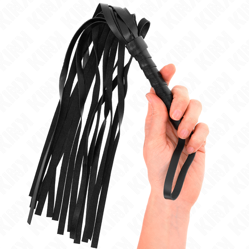 Sleek Black BDSM Whip - 45cm Length
