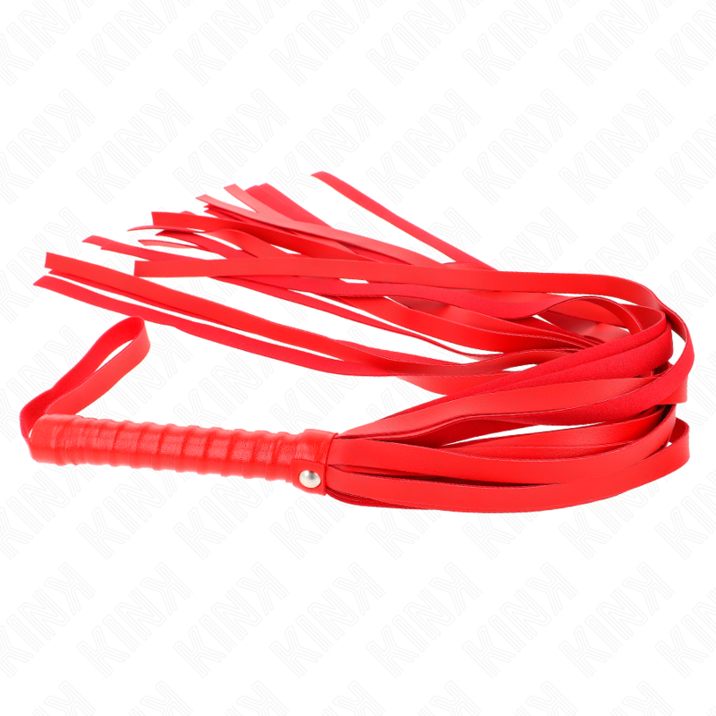Látigo de Bondage con Mango Rojo y Cola Larga 70cm