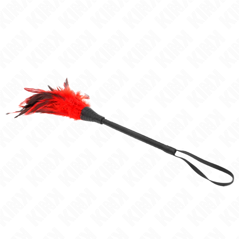 Red Horn-Shaped Feather Tickler 36cm