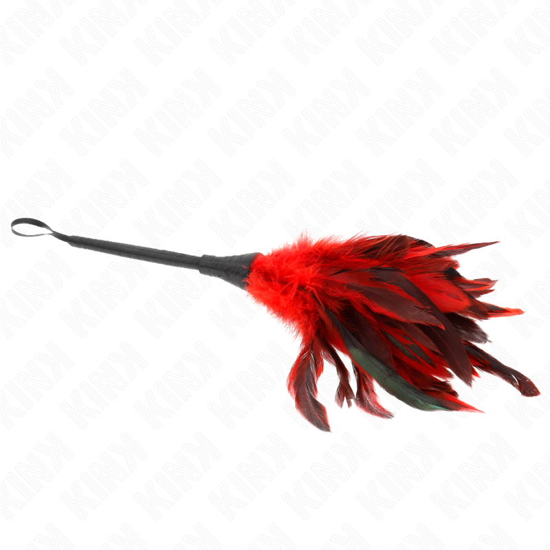 Red Horn-Shaped Feather Tickler 36cm