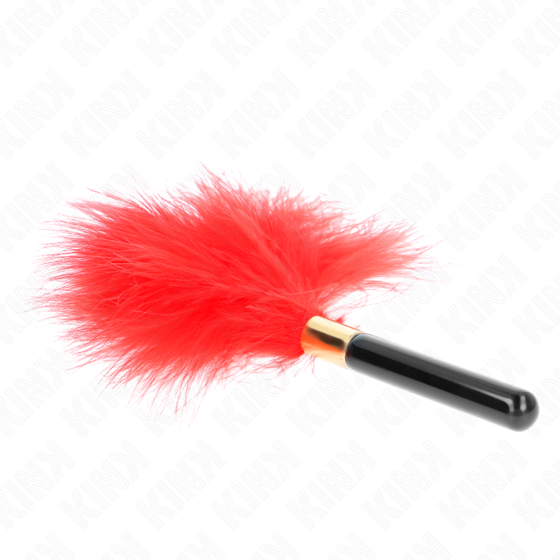 Red Gold Metal Tickle Feathers 18cm