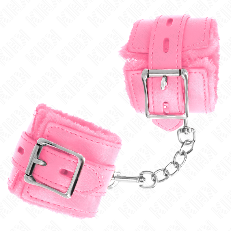 Esposas de Muñeca Ajustables con Forro de Piel Rosa