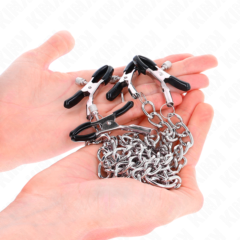 Metallic 4-Chain Nipple Clamps Set