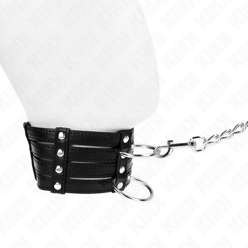 Adjustable BDSM Collar with 65cm Chain Leash