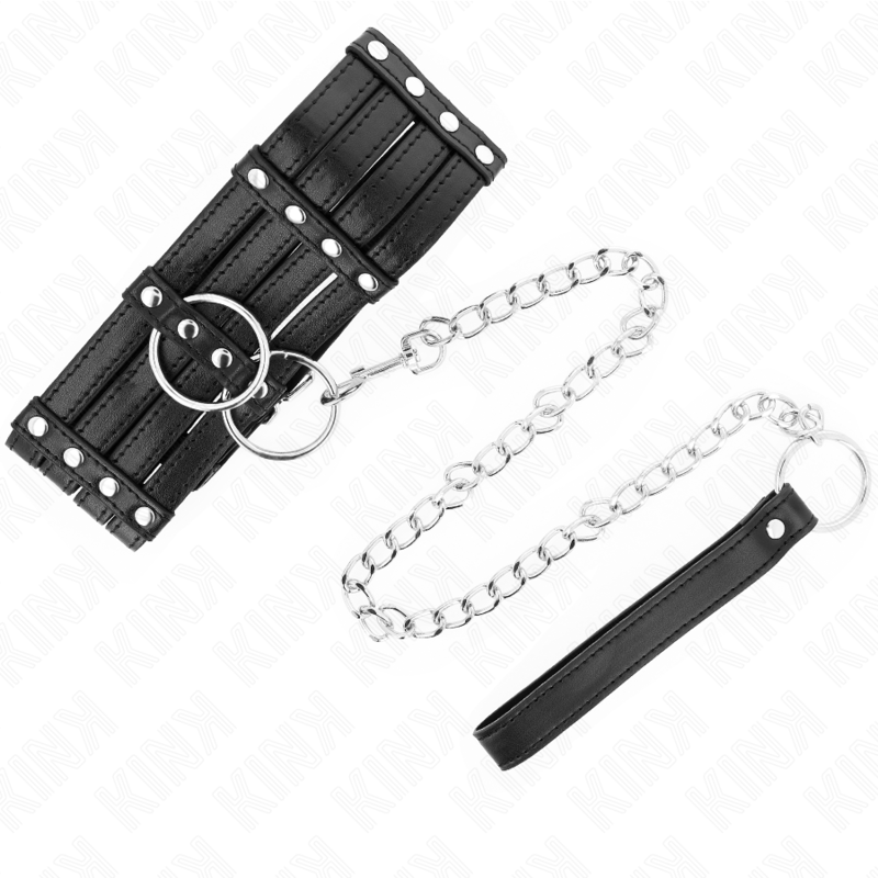 Adjustable BDSM Collar with 65cm Chain Leash