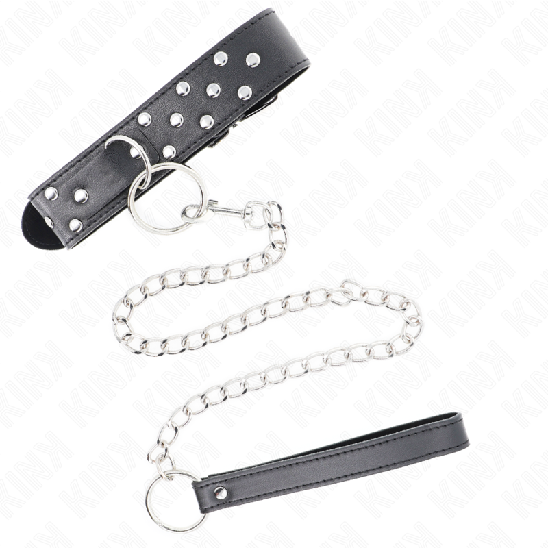 Black Adjustable Bondage Rivet Strap Neck Belt