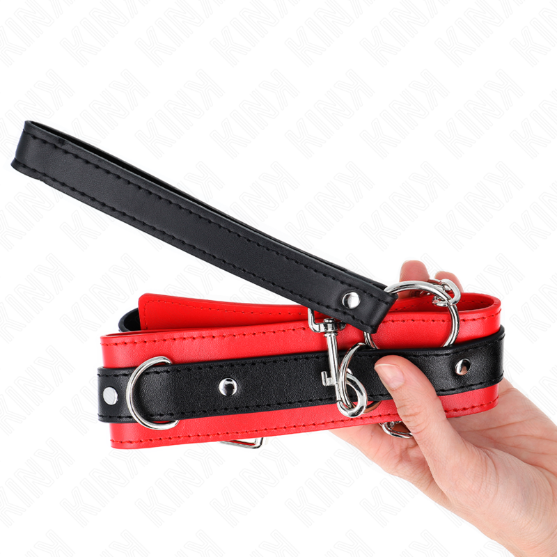 Collar de Bondage Rojo Con Correa de 65cm
