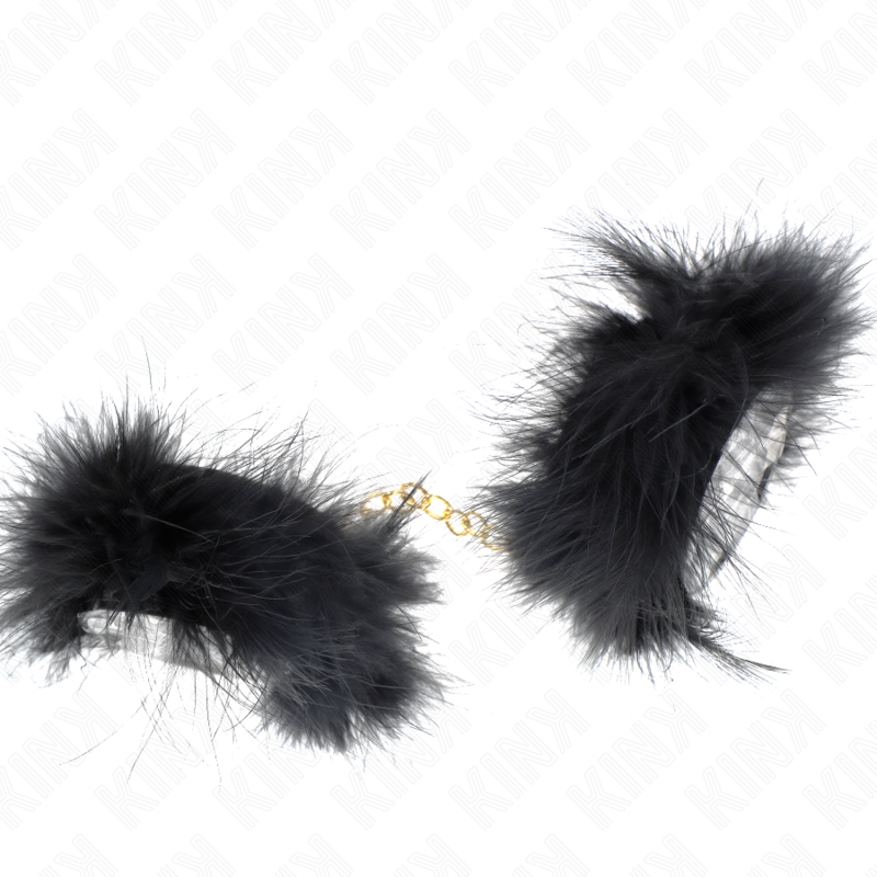 Elegant Feather Hand Cuffs With Gold Chain