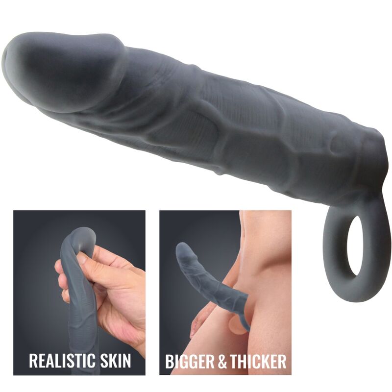 Dark Grey Realistic Penis Sleeve