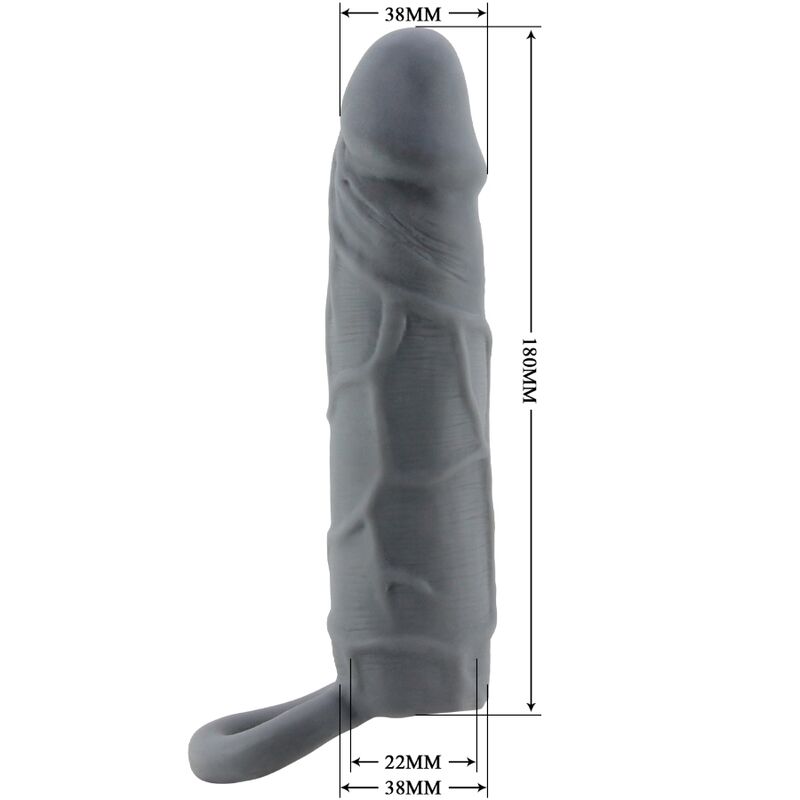 Dark Grey Realistic Penis Sleeve