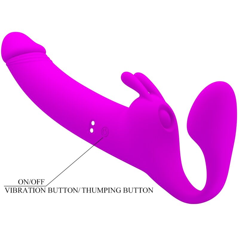Zanini Purple Vibrating Strapless Strap-On