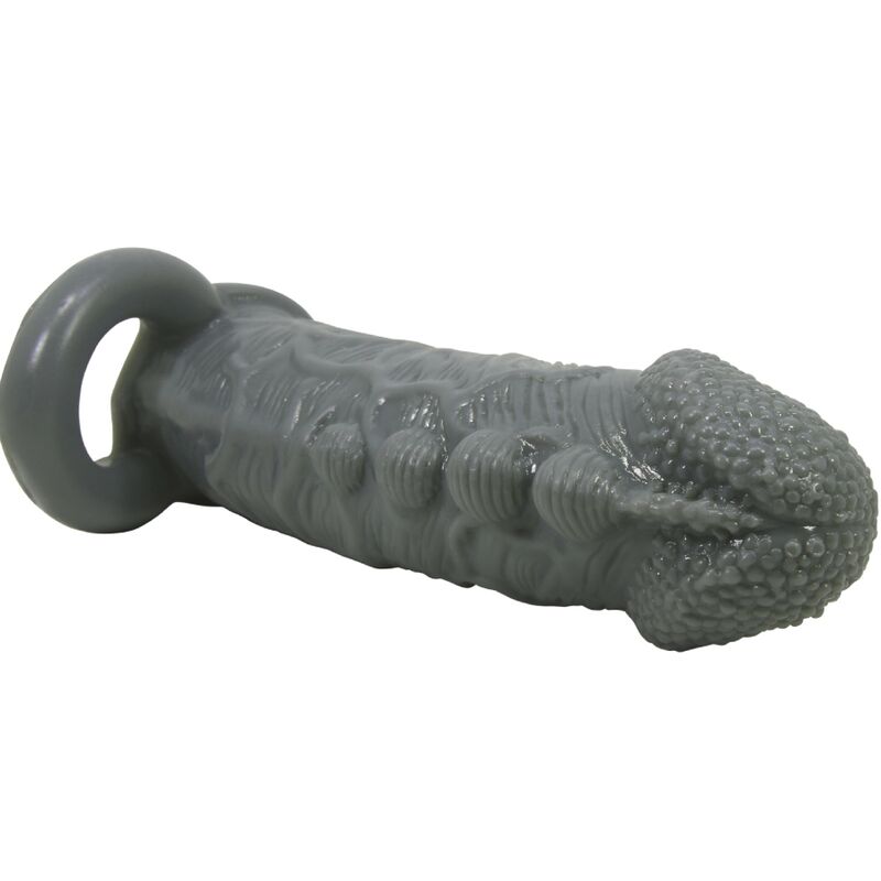 Grey Realistic Penis Enlarger Delay Sleeve