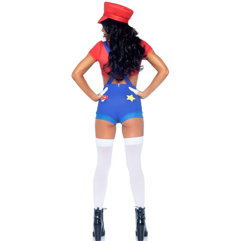 Sexy Mario Bros Costume - Red/Blue (M)