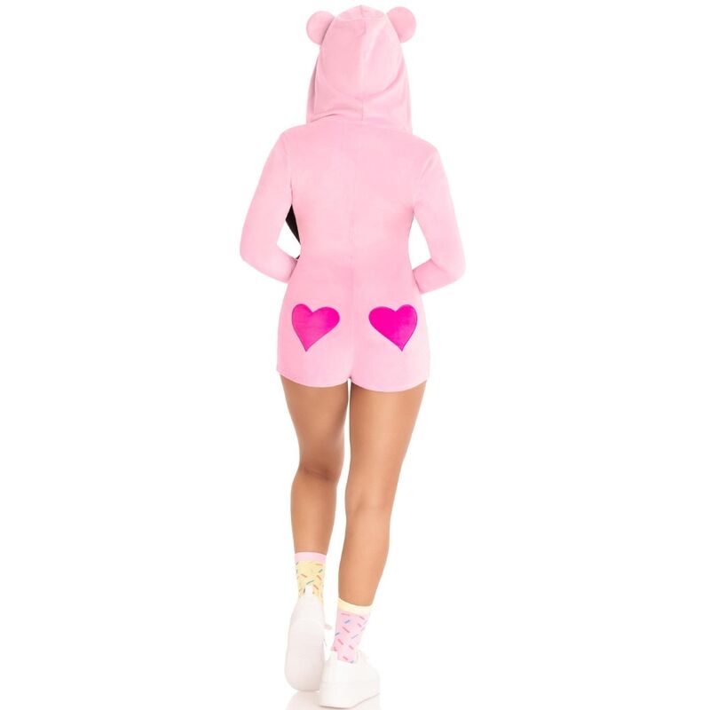 Plush Velvet Teddy Bear Bodysuit - Pink