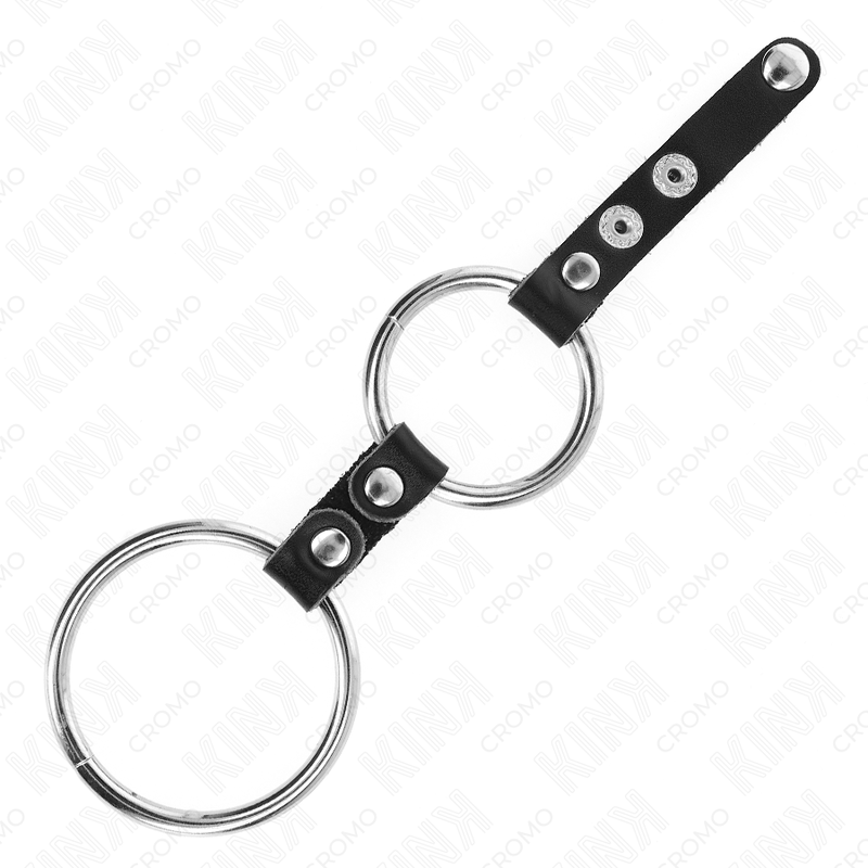 Leather Connected Double Penis Ring