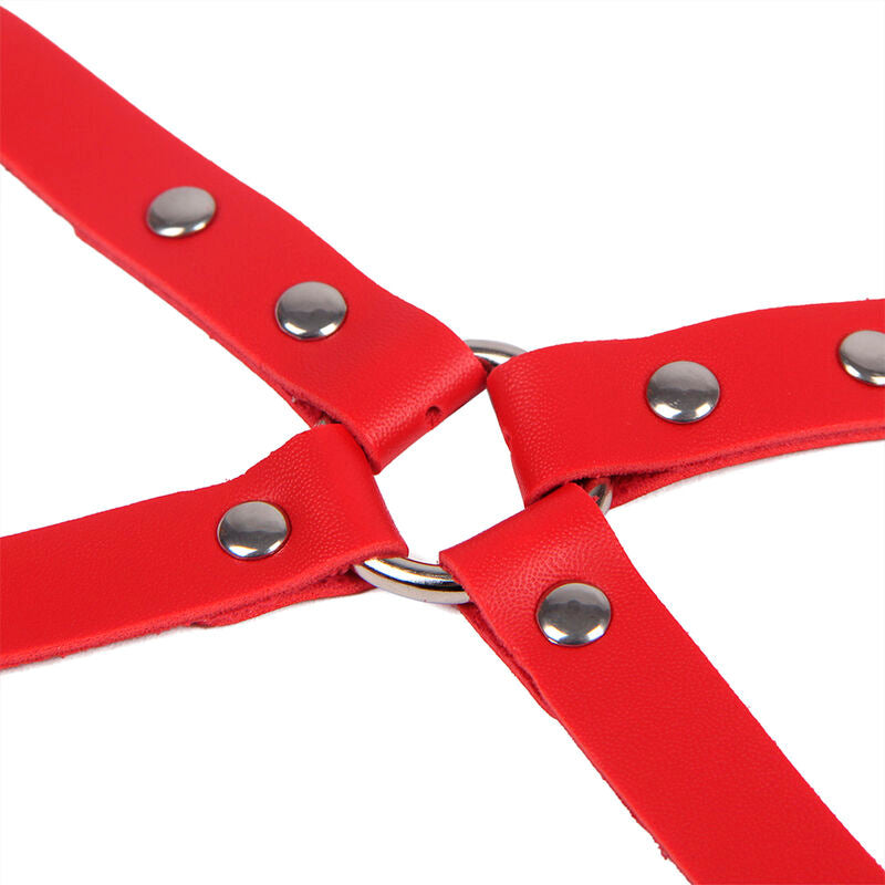 Red Bondage Handcuffs With Belt