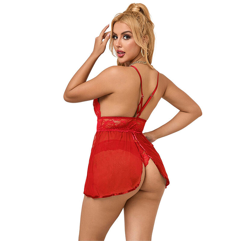 Sensual Open Back Red Babydoll S/M