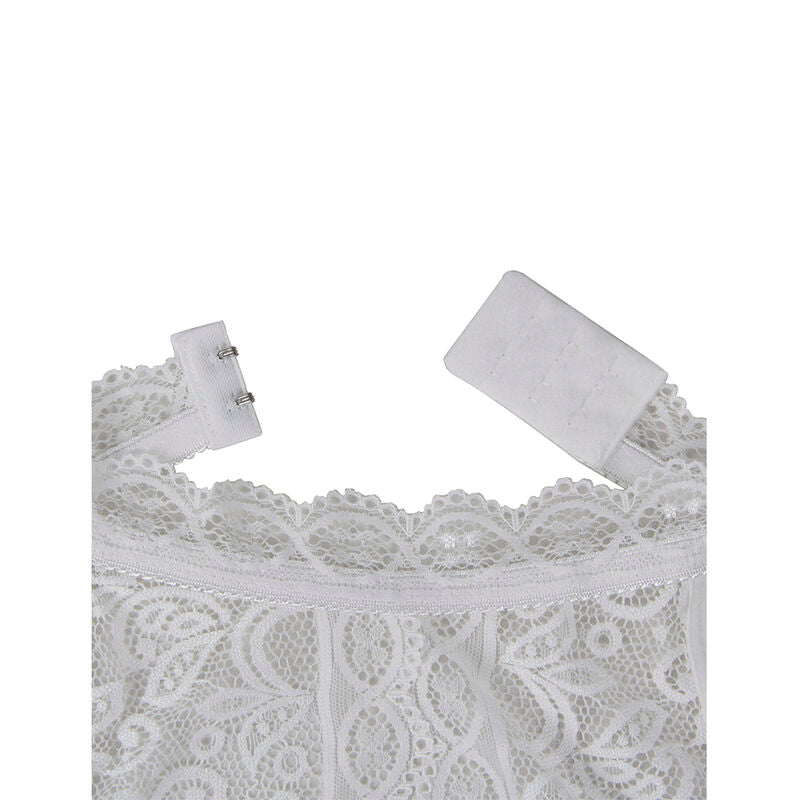 Elegant White Lace Bodysuit L/XL