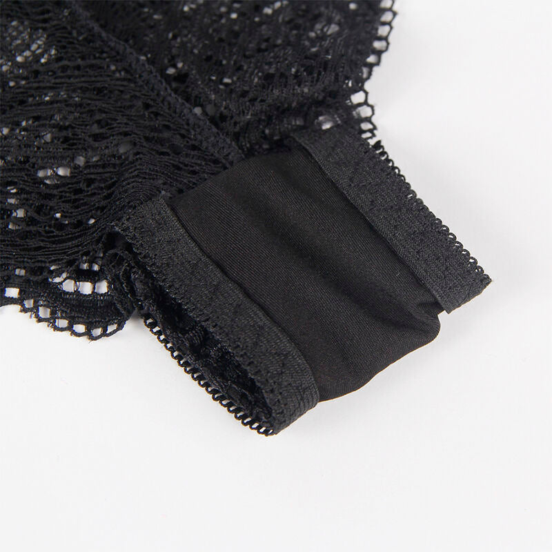Silk & Lace Nightgown with Panties - Black S/M