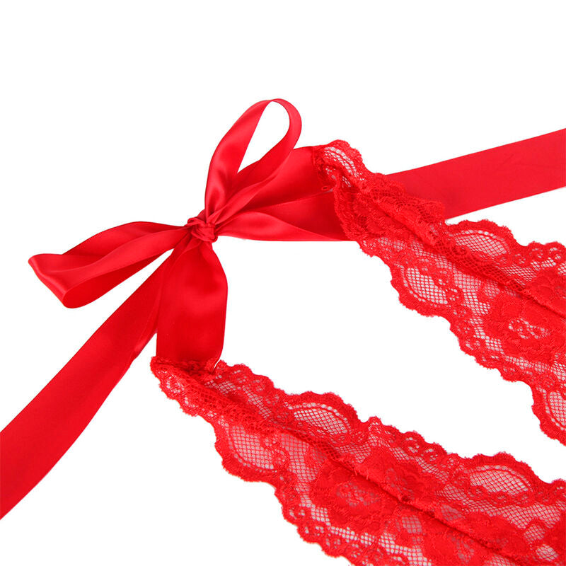 Red Ruffled Sexy Body with Belt L/XL
