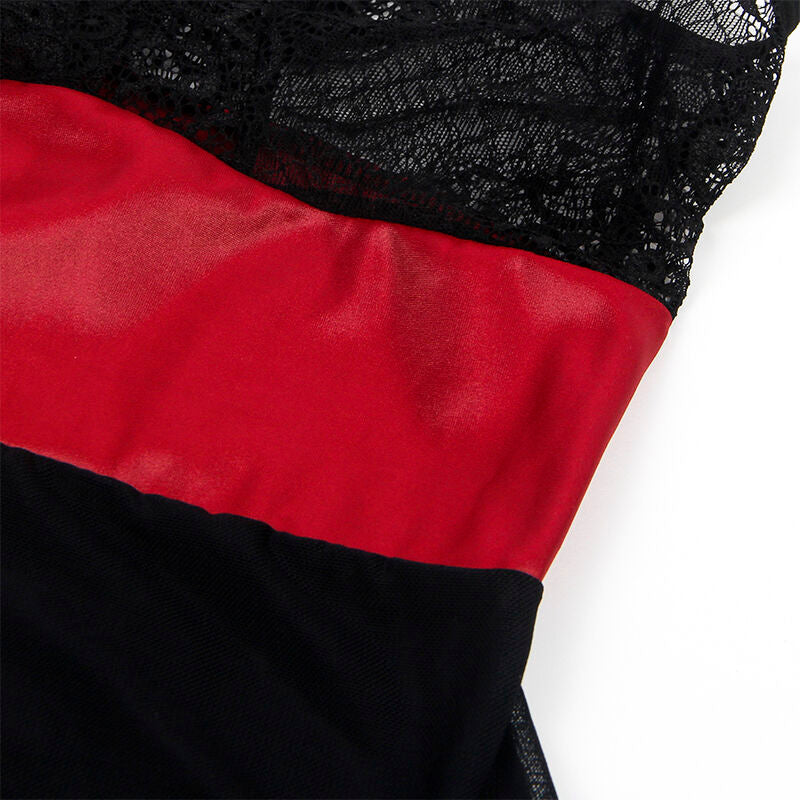 Seductive Lace Bondage Dress - Black S/M