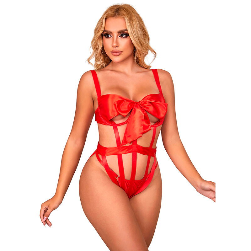 Red Openwork Body With Bow S/M