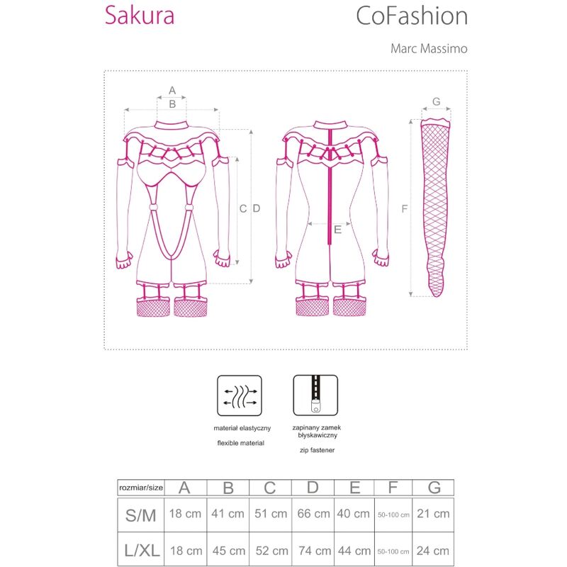 Sakura CF 90357 Black Lingerie Set with Gloves