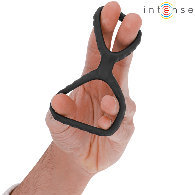 Dewey Double Black Silicone Penis Ring